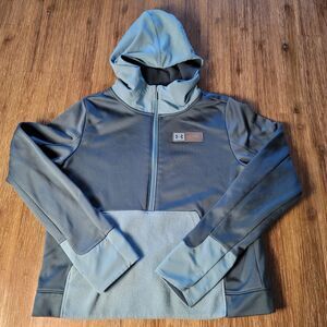 Under Armour UA 1/2 Zip Crop Fleece Sweatshirt Hoodie Blue Size Sm